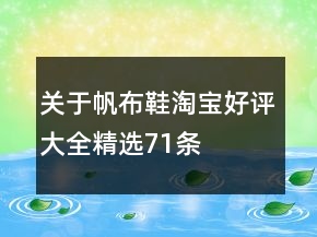 关于帆布鞋淘宝好评大全精选71条