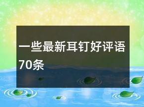 一些最新耳钉好评语70条