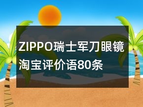 ZIPPO、瑞士军刀、眼镜淘宝评价语80条