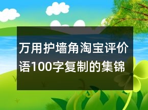 万用护墙角淘宝评价语100字复制的集锦68条