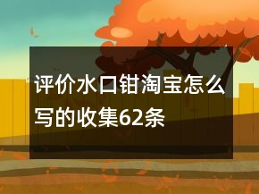 评价水口钳淘宝怎么写的收集62条