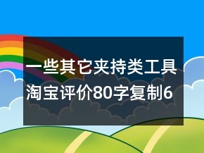 一些其它夹持类工具淘宝评价80字复制68条