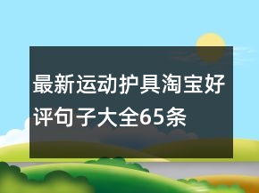 最新运动护具淘宝好评句子大全65条
