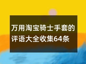 万用淘宝骑士手套的评语大全收集64条