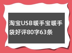 淘宝USB暖手宝、暖手袋好评80字63条