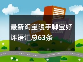 最新淘宝暖手、脚宝好评语汇总63条