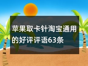 苹果取卡针淘宝通用的好评评语63条