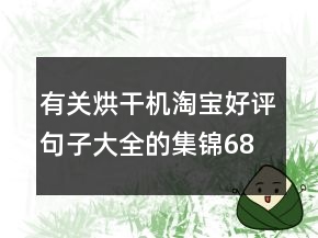 有关烘干机淘宝好评句子大全的集锦68条