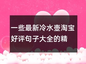 一些最新冷水壶淘宝好评句子大全的精选69条