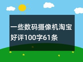 一些数码摄像机淘宝好评100字61条