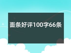面条好评100字66条