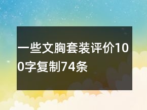 一些文胸套装评价100字复制74条