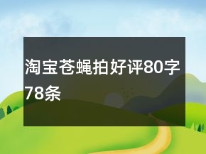 淘宝苍蝇拍好评80字78条