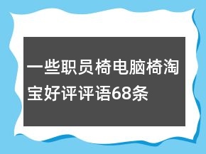 一些职员椅、电脑椅淘宝好评评语68条