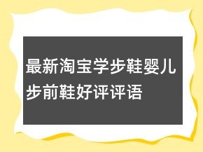 最新淘宝学步鞋、婴儿步前鞋好评评语分享61条