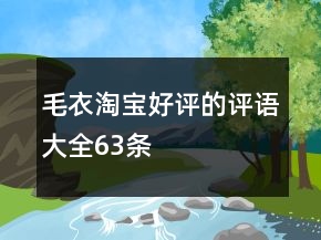 毛衣淘宝好评的评语大全63条