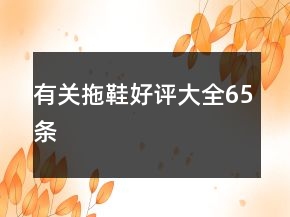 有关拖鞋好评大全65条