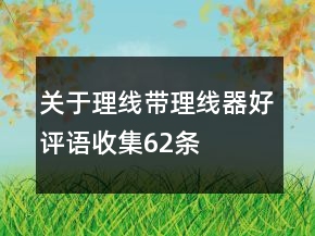 关于理线带、理线器好评语收集62条