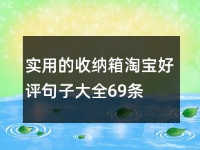 实用的收纳箱淘宝好评句子大全69条
