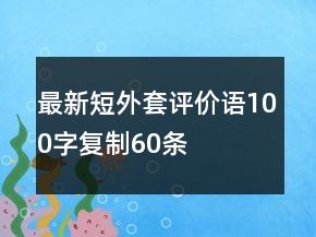 最新短外套评价语100字复制60条
