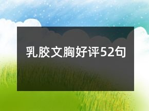 乳胶文胸好评52句