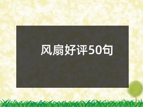 风扇好评50句