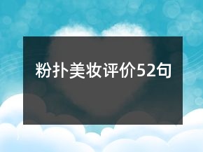 粉扑美妆评价52句