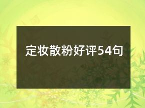 定妆散粉好评54句