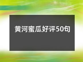 黄河蜜瓜好评50句