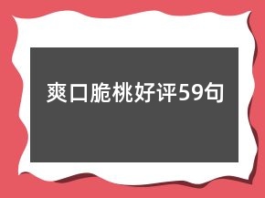爽口脆桃好评59句