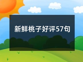 新鲜桃子好评57句
