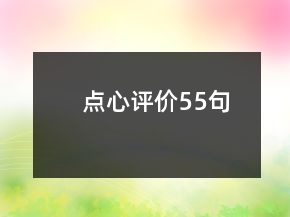 点心评价55句