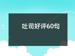 吐司好评60句
