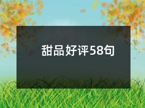 甜品好评58句