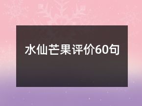 水仙芒果评价60句