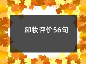卸妆评价56句