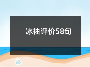 冰袖评价58句