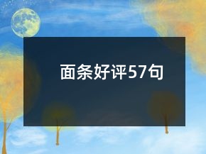 面条好评57句