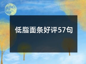 低脂面条好评57句