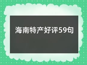 海南特产好评59句