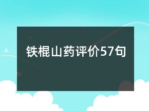 铁棍山药评价57句