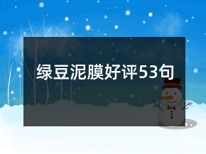 绿豆泥膜好评53句