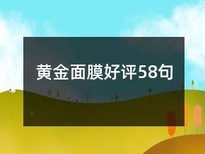 黄金面膜好评58句