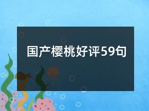 国产樱桃好评59句