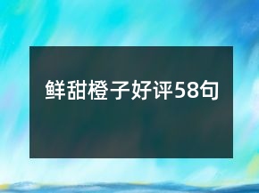 鲜甜橙子好评58句