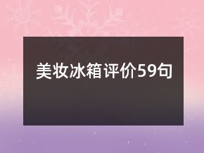 美妆冰箱评价59句
