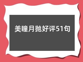 美瞳月抛好评51句