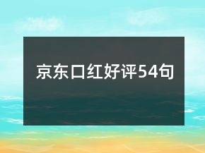 京东口红好评54句