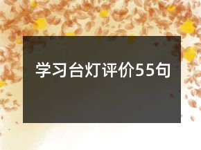 学习台灯评价55句