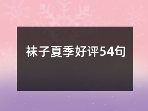 袜子夏季好评54句
